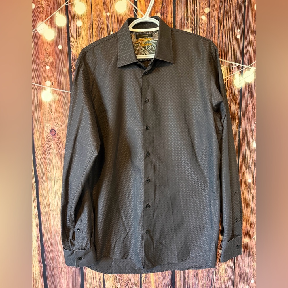 Jack Lipson Signature 2 Ply Dress Shirt in Chocolate Brown M